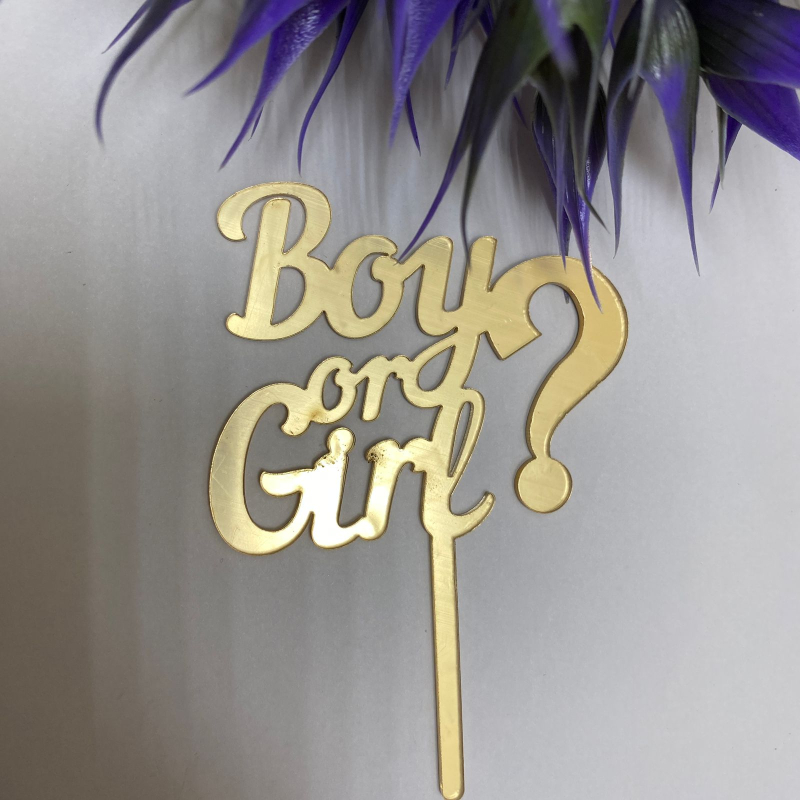 Топпер BOY or GIRL золото, 11 см Изображение Топпер BOY or GIRL золото, 11 см